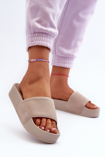 Sieviešu Čības ar platformu zamšādas Big Star NN274A671 smilšu krāsas