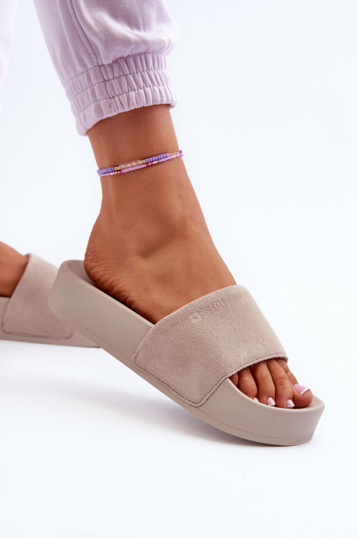 Sieviešu Čības ar platformu zamšādas Big Star NN274A671 smilšu krāsas Sieviešu Čības ar platformu zamšādas Big Star NN274A671 smilšu krāsas