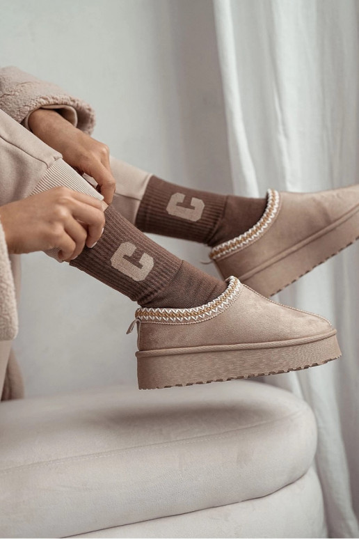 Zeķes Sieviešu Frotte Z Literą C brūnas krāsas