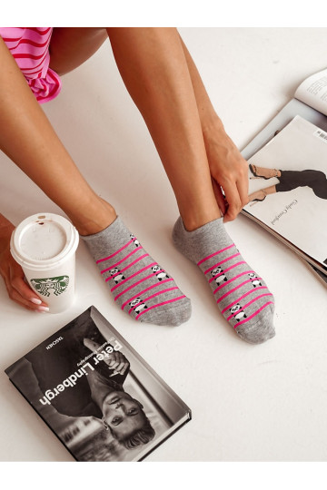 Kāju zeķes Sieviešu BaInełniane Panda Bear I Svītras Pelēkas krāsas