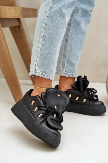 Sneakers modeļa apavi Sieviešu ar platformu melnas krāsas Dolistana 2