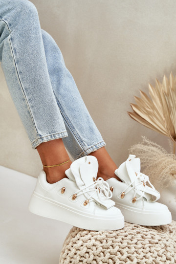 Sneakers modeļa apavi Sieviešu ar platformu baltas krāsas Dolistana