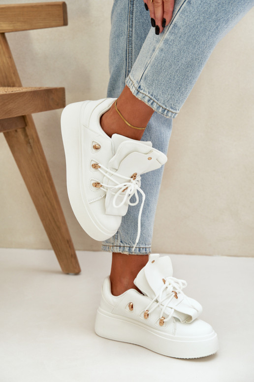 Sneakers modeļa apavi Sieviešu ar platformu baltas krāsas Dolistana Sneakers modeļa apavi Sieviešu ar platformu baltas krāsas Dolistana