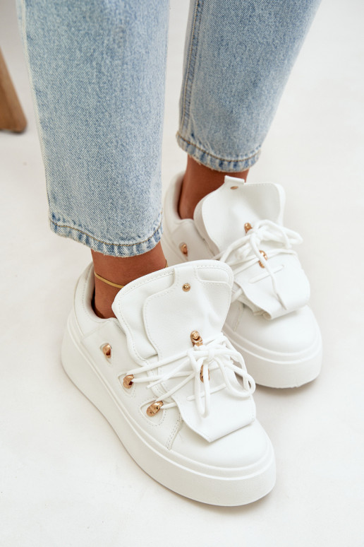 Sneakers modeļa apavi Sieviešu ar platformu baltas krāsas Dolistana Sneakers modeļa apavi Sieviešu ar platformu baltas krāsas Dolistana