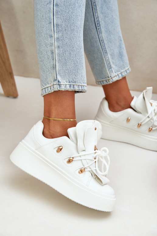 Sneakers modeļa apavi Sieviešu ar platformu baltas krāsas Dolistana Sneakers modeļa apavi Sieviešu ar platformu baltas krāsas Dolistana