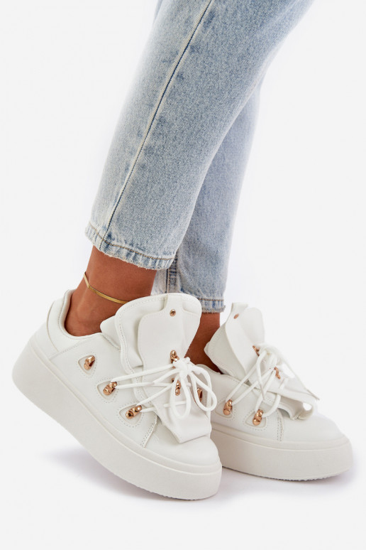 Sneakers modeļa apavi Sieviešu ar platformu baltas krāsas Dolistana Sneakers modeļa apavi Sieviešu ar platformu baltas krāsas Dolistana