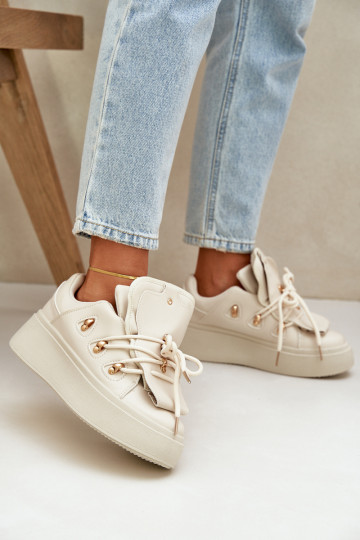 Sneakers modeļa apavi Sieviešu ar platformu smilšu krāsas Dolistana 2