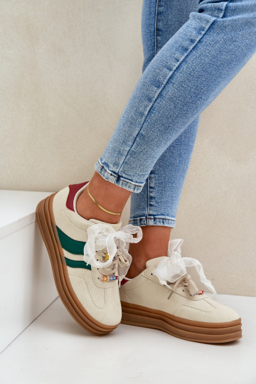 Sneakers modeļa apavi Sieviešu Z Przypinkami smilšu krāsas Jariana 2