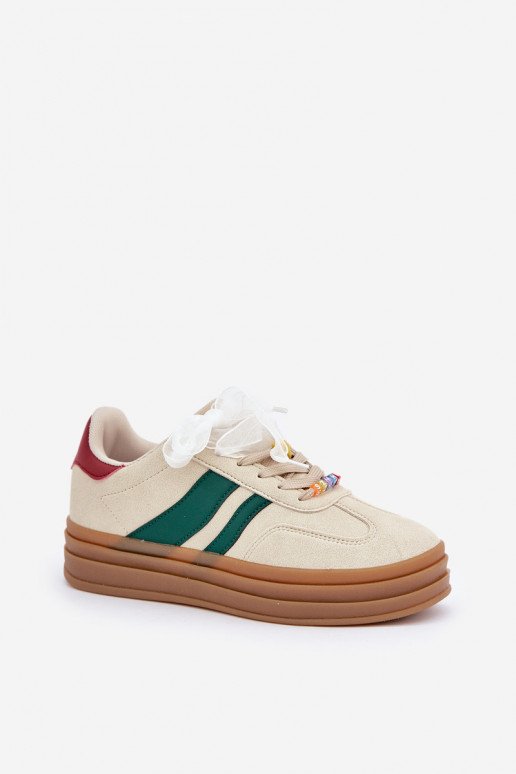 Sneakers modeļa apavi Sieviešu Z Przypinkami smilšu krāsas Jariana Sneakers modeļa apavi Sieviešu Z Przypinkami smilšu krāsas Jariana