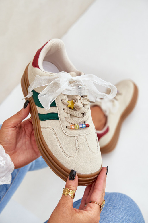 Sneakers modeļa apavi Sieviešu Z Przypinkami smilšu krāsas Jariana Sneakers modeļa apavi Sieviešu Z Przypinkami smilšu krāsas Jariana