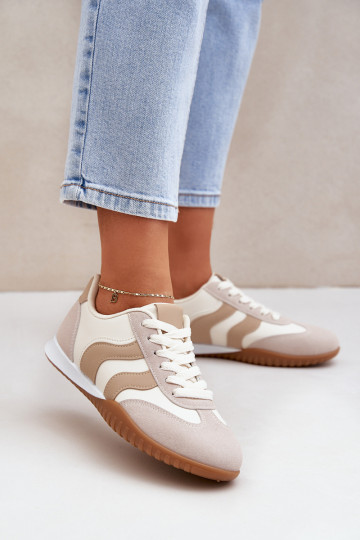 Kurpes Sneakers Sieviešu no eko ādas smilšu krāsas Tā irretina