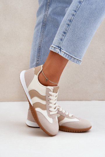 Kurpes Sneakers Sieviešu no eko ādas smilšu krāsas Tā irretina 2