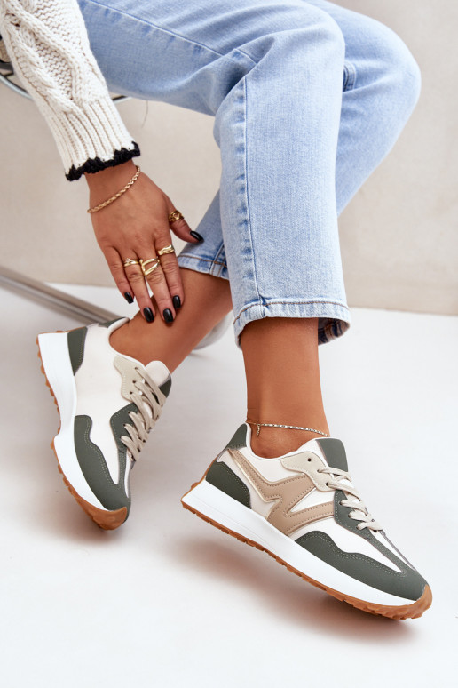 sporta apavi Sneakers modeļa apavi Sieviešu smilšu krāsas-Zaļas krāsas Britma