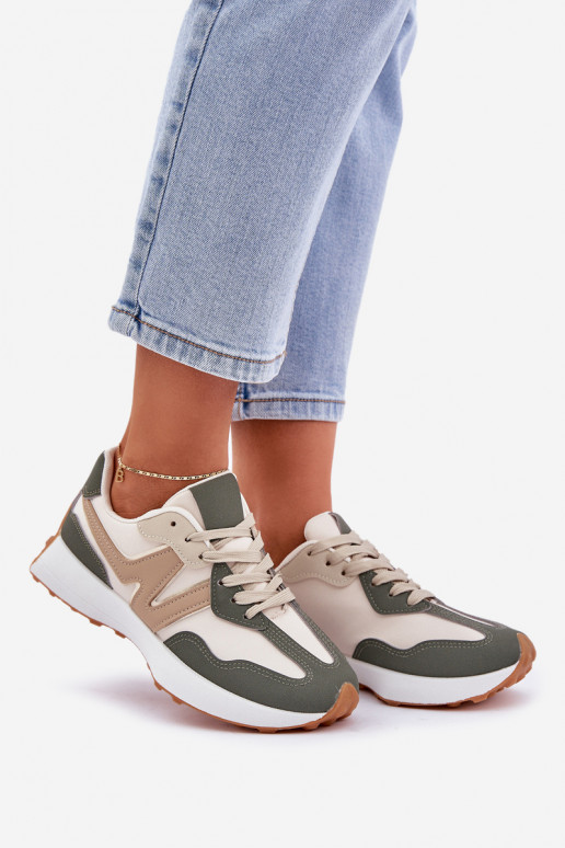 sporta apavi Sneakers modeļa apavi Sieviešu smilšu krāsas-Zaļas krāsas Britma