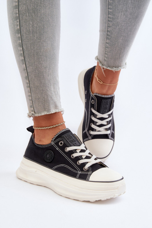 Sieviešu apavi Uz masīvas zoles Big Star NN274125 melnas krāsas Sieviešu apavi Uz masīvas zoles Big Star NN274125 melnas krāsas