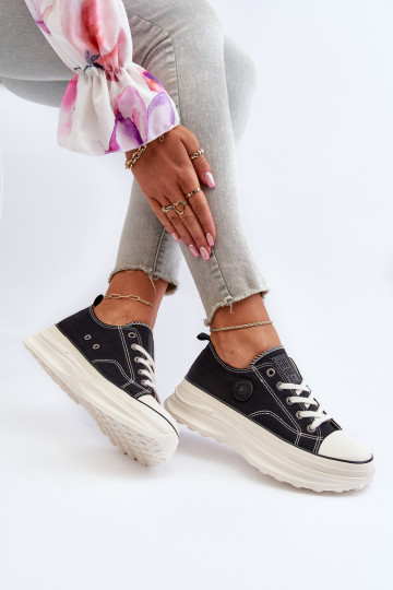 Sieviešu apavi Uz masīvas zoles Big Star NN274125 melnas krāsas 2