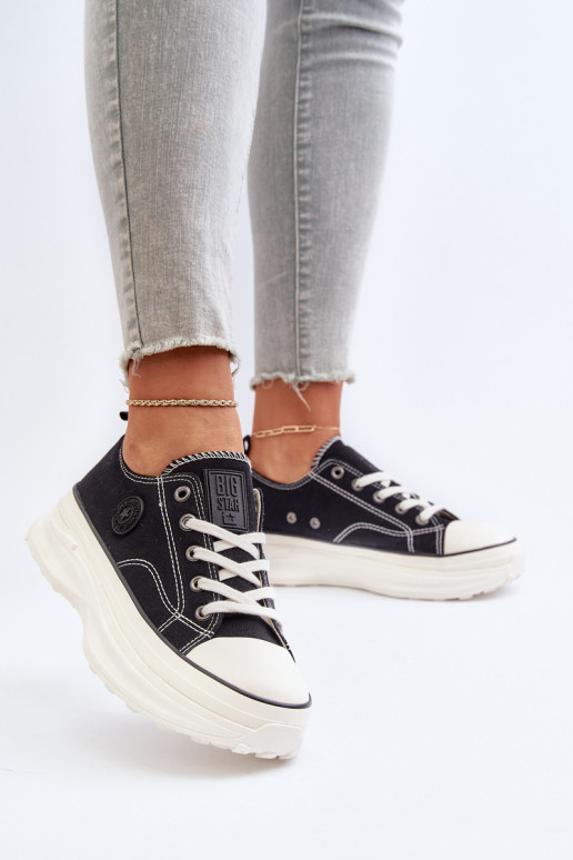 Sieviešu apavi Uz masīvas zoles Big Star NN274125 melnas krāsas Sieviešu apavi Uz masīvas zoles Big Star NN274125 melnas krāsas