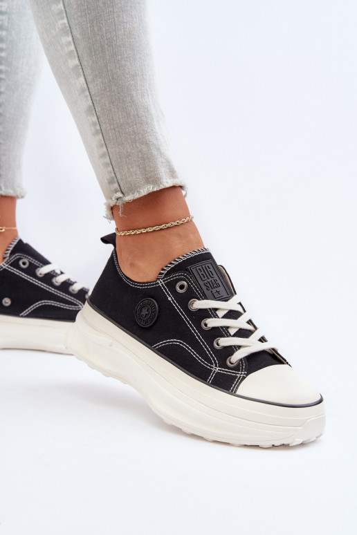 Sieviešu apavi Uz masīvas zoles Big Star NN274125 melnas krāsas Sieviešu apavi Uz masīvas zoles Big Star NN274125 melnas krāsas