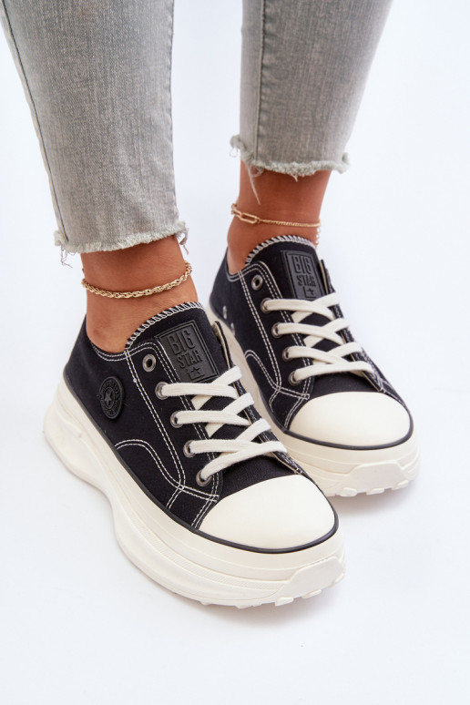 Sieviešu apavi Uz masīvas zoles Big Star NN274125 melnas krāsas Sieviešu apavi Uz masīvas zoles Big Star NN274125 melnas krāsas