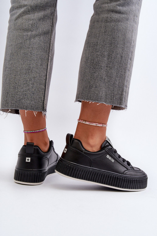 Sneakers modeļa apavi Sieviešu ar platformu Big Star NN274255 melnas krāsas