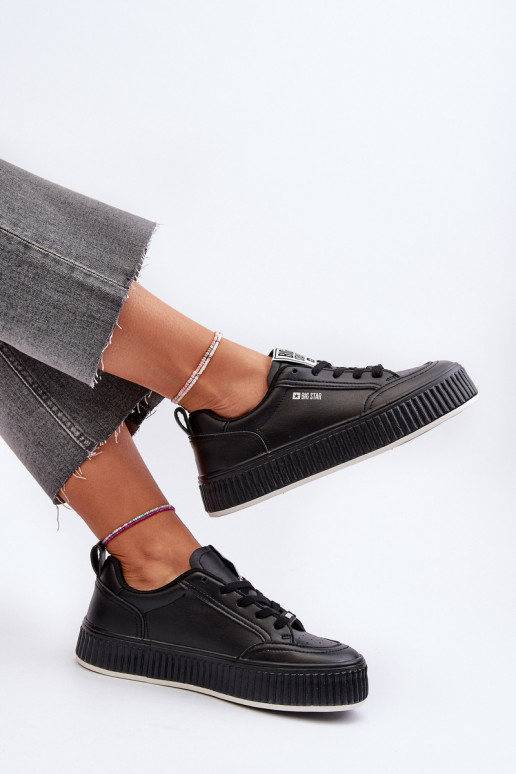 Sneakers modeļa apavi Sieviešu ar platformu Big Star NN274255 melnas krāsas