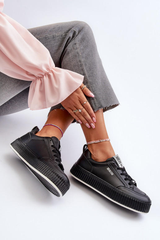 Sneakers modeļa apavi Sieviešu ar platformu Big Star NN274255 melnas krāsas
