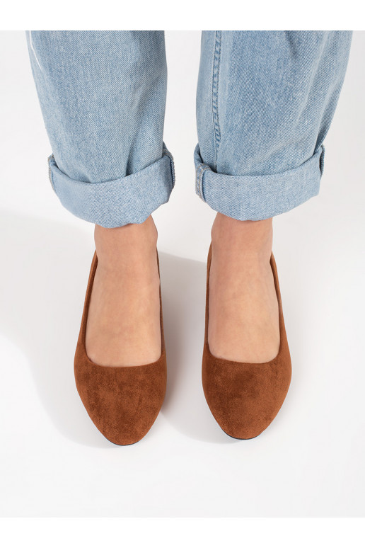 brūnas krāsas zamšādas puszābaki uz papēža brūnas krāsas zamšādas puszābaki uz papēža