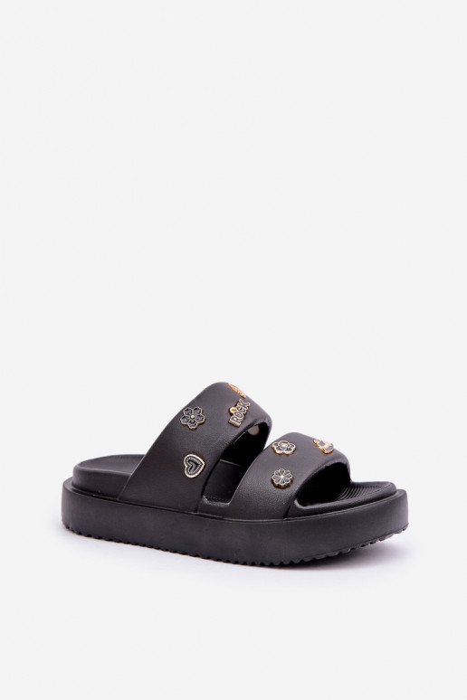 Vieglas čības uz pirksta sieviešu čības Z Przypinkami melnas krāsas Ravanala