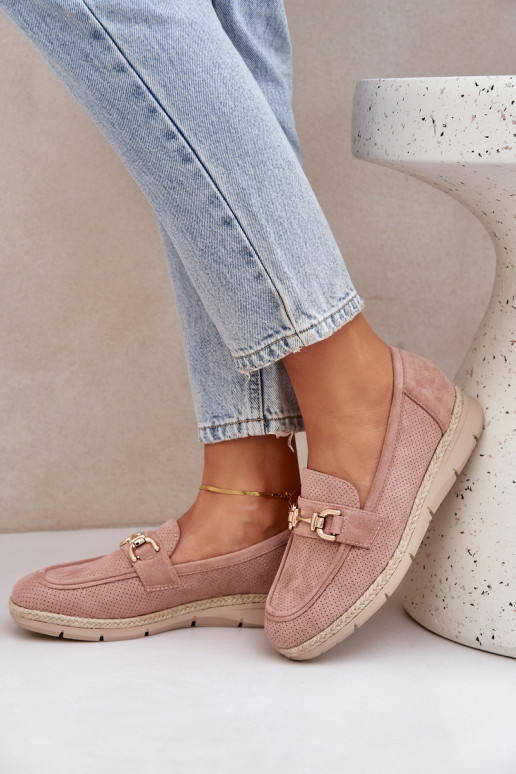 Ažūrs Mokasīni Ze Zelta krāsasm Detalem I JutoIną Plecionką Rozā krāsas Lainer Ažūrs Mokasīni Ze Zelta krāsasm Detalem I JutoIną Plecionką Rozā krāsas Lainer