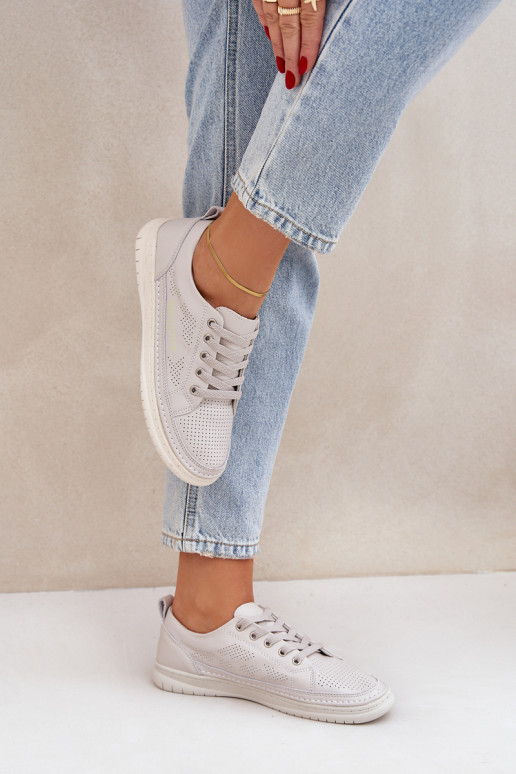 Stilīgi sporta apavi no dabīgas ādas Pelēkas krāsas Cloesa Stilīgi sporta apavi no dabīgas ādas Pelēkas krāsas Cloesa