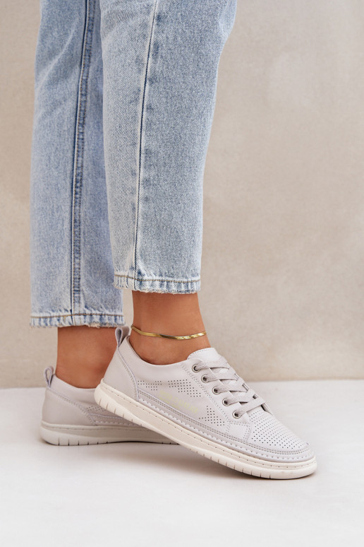 Stilīgi sporta apavi no dabīgas ādas Pelēkas krāsas Cloesa Stilīgi sporta apavi no dabīgas ādas Pelēkas krāsas Cloesa