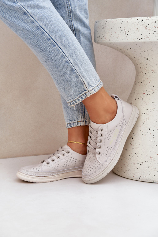 Stilīgi sporta apavi no dabīgas ādas Pelēkas krāsas Cloesa Stilīgi sporta apavi no dabīgas ādas Pelēkas krāsas Cloesa