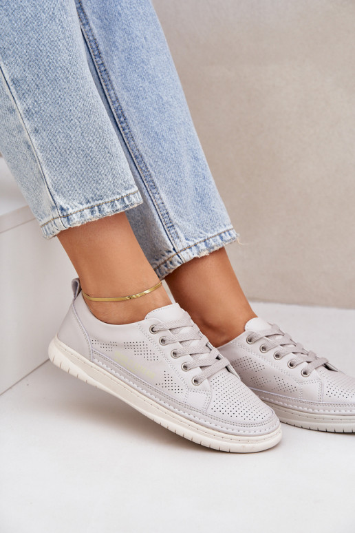 Stilīgi sporta apavi no dabīgas ādas Pelēkas krāsas Cloesa Stilīgi sporta apavi no dabīgas ādas Pelēkas krāsas Cloesa