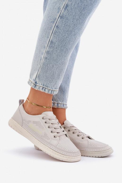 Stilīgi sporta apavi no dabīgas ādas Pelēkas krāsas Cloesa Stilīgi sporta apavi no dabīgas ādas Pelēkas krāsas Cloesa