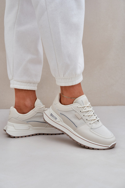 Sneakers modeļa apavi Sieviešu Big Star NN274A088 Ziloņkaula krāsas Sneakers modeļa apavi Sieviešu Big Star NN274A088 Ziloņkaula krāsas