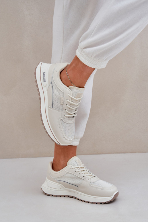 Sneakers modeļa apavi Sieviešu Big Star NN274A088 Ziloņkaula krāsas Sneakers modeļa apavi Sieviešu Big Star NN274A088 Ziloņkaula krāsas