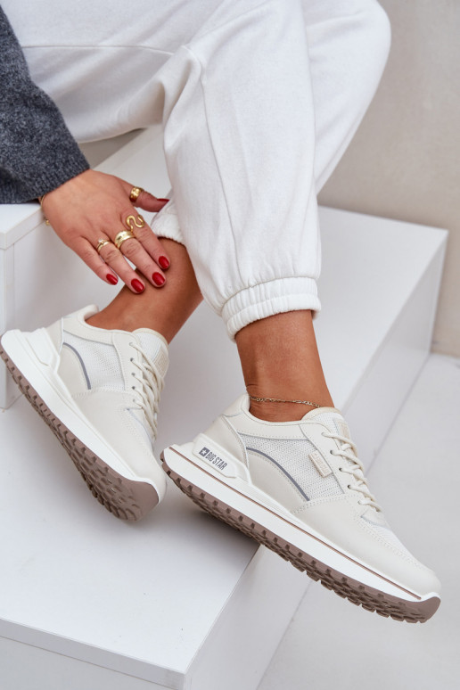 Sneakers modeļa apavi Sieviešu Big Star NN274A088 Ziloņkaula krāsas Sneakers modeļa apavi Sieviešu Big Star NN274A088 Ziloņkaula krāsas