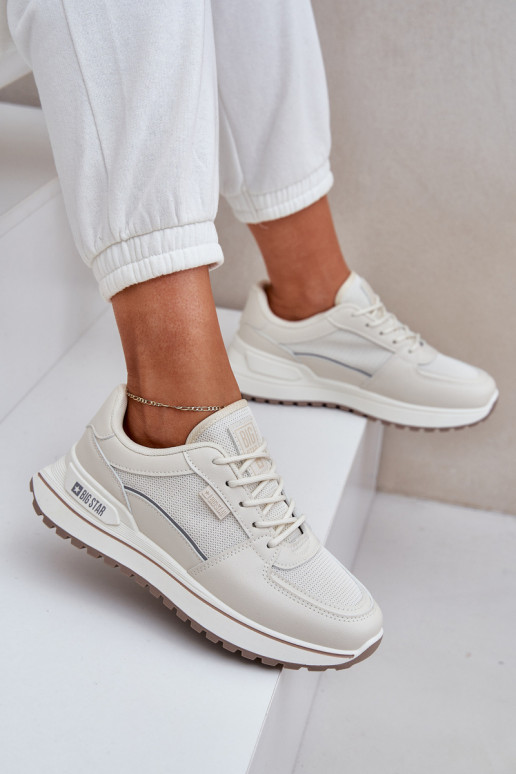 Sneakers modeļa apavi Sieviešu Big Star NN274A088 Ziloņkaula krāsas Sneakers modeļa apavi Sieviešu Big Star NN274A088 Ziloņkaula krāsas