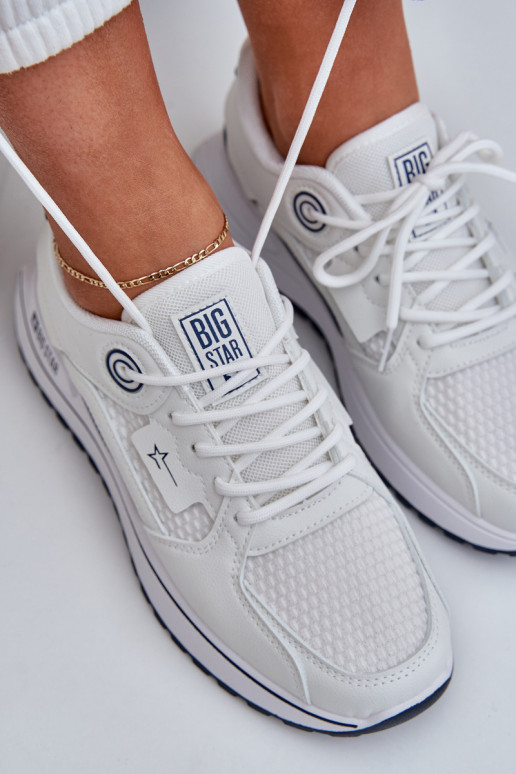 sporta apavi Sneakers modeļa apavi Sieviešu Big Star NN274A103 HI-POLY SYSTEM Baltas-tumši zilas krāsas sporta apavi Sneakers modeļa apavi Sieviešu Big Star NN274A103 HI-POLY SYSTEM Baltas-tumši zilas krāsas