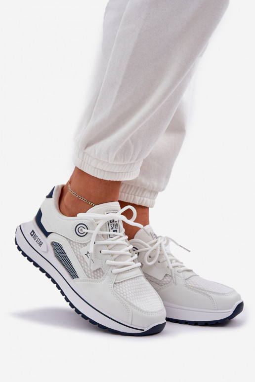 sporta apavi Sneakers modeļa apavi Sieviešu Big Star NN274A103 HI-POLY SYSTEM Baltas-tumši zilas krāsas sporta apavi Sneakers modeļa apavi Sieviešu Big Star NN274A103 HI-POLY SYSTEM Baltas-tumši zilas krāsas