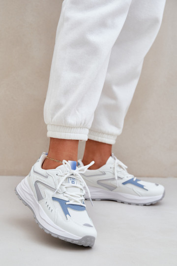 sporta apavi Sieviešu Big Star NN274A094 HI-POLY SYSTEM Baltas-Zilas krāsas