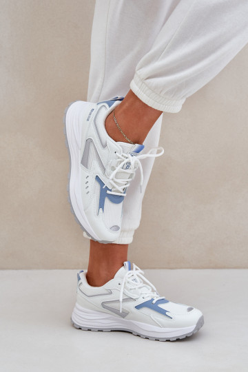 sporta apavi Sieviešu Big Star NN274A094 HI-POLY SYSTEM Baltas-Zilas krāsas 2