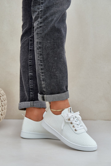 Šņorējami ažūra ikdienas apavi Ziloņkaula krāsas Carinel 2