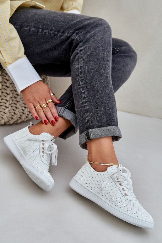 Šņorējami ažūra ikdienas apavi Ziloņkaula krāsas Carinel Šņorējami ažūra ikdienas apavi Ziloņkaula krāsas Carinel