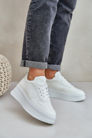 Kurpes Sneakers no eko ādas ar platformu baltas krāsas Dorreia 2