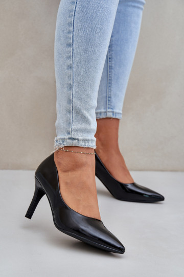 augstpapēžu kurpes Z Laquej Eko Skóry melnas krāsas Sanalitia 2