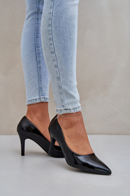 augstpapēžu kurpes Z Laquej Eko Skóry melnas krāsas Sanalitia