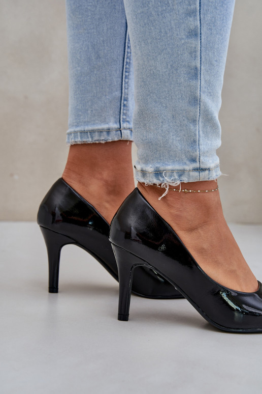 augstpapēžu kurpes Z Laquej Eko Skóry melnas krāsas Sanalitia