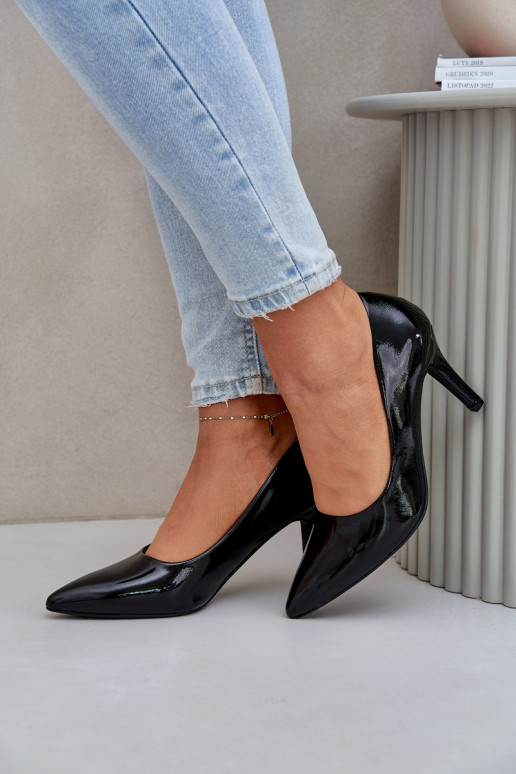 augstpapēžu kurpes Z Laquej Eko Skóry melnas krāsas Sanalitia