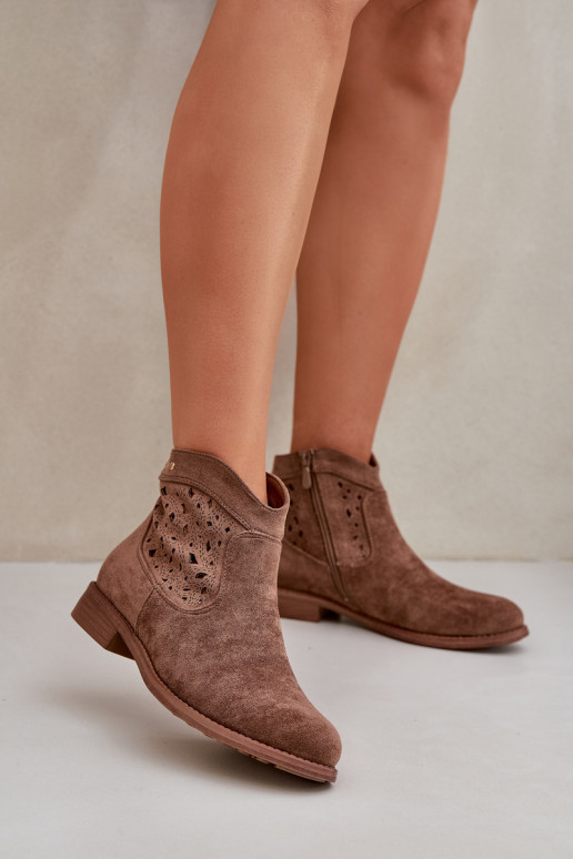 Zābaki Sieviešu ar platiem papēžiem S.Barski HY51-113 brūnas krāsas Zābaki Sieviešu ar platiem papēžiem S.Barski HY51-113 brūnas krāsas